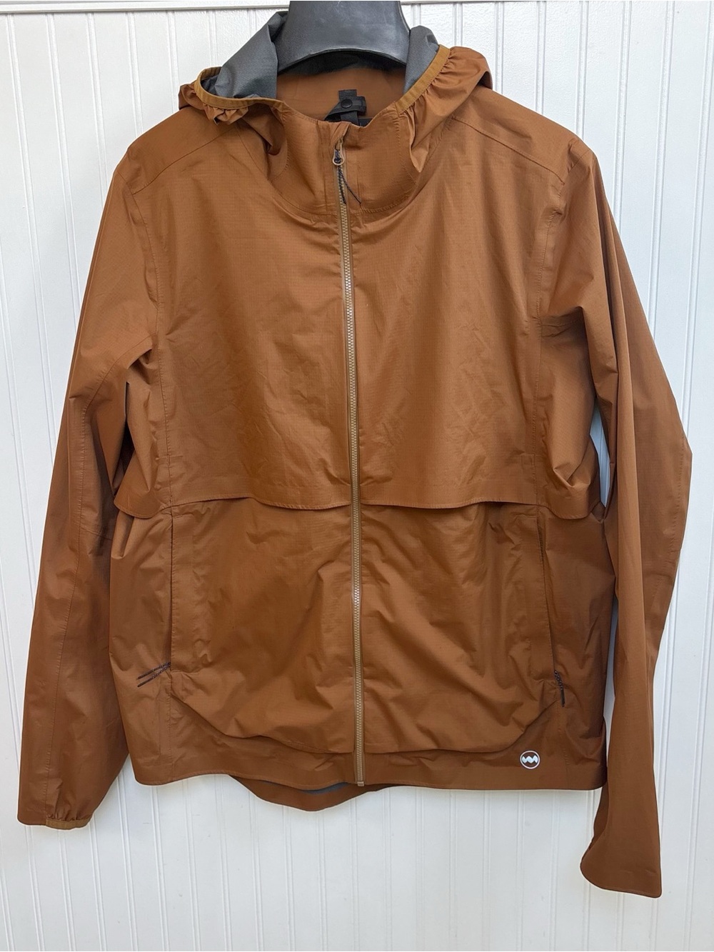 Janji Brown Rainrunner Hooded Waterproof Running Jacket Men’s Large